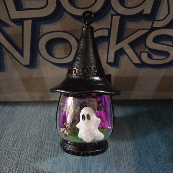 Bath & Body Works Black Witch Hat Lantern with Ghost/Tree✨️Lights Up - Picture 2 of 4